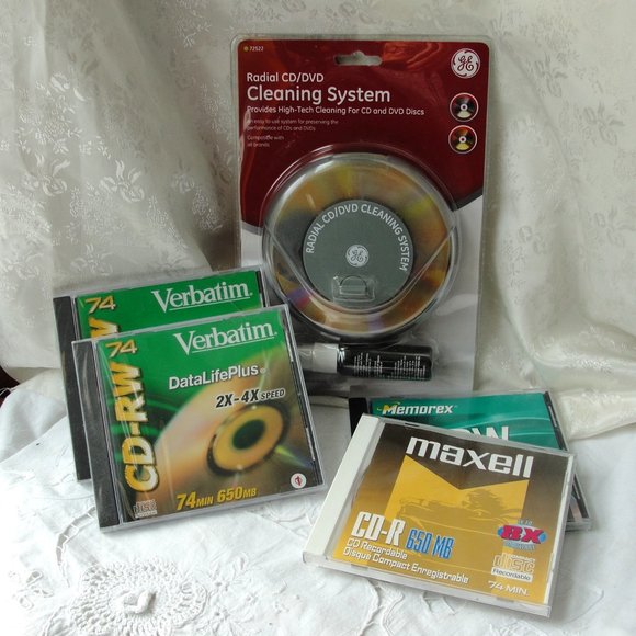 GE Other - 6 for $6....CD/DVD Cleaning system and CD rewrites